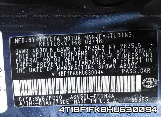 4T1BF1FK8HU630094 фото 10