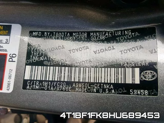4T1BF1FK8HU689453 фото 2