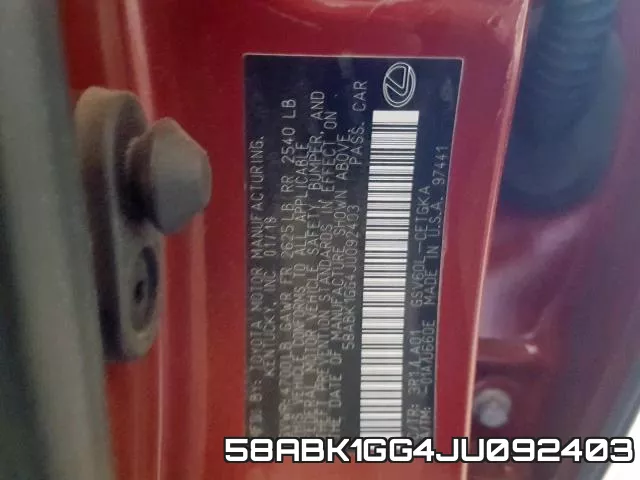 58ABK1GG4JU092403 фото 2