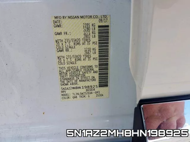 5N1AZ2MH8HN198925 фото 2