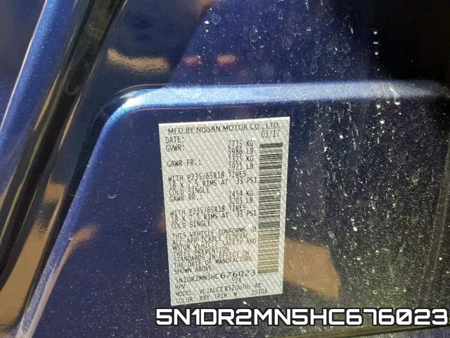 5N1DR2MN5HC676023 фото 2