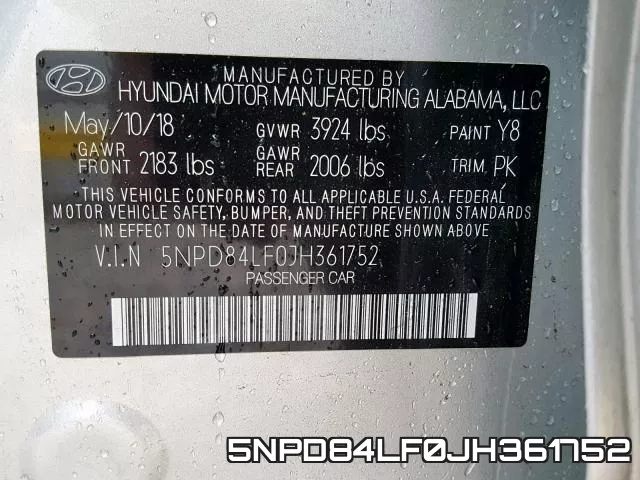 5NPD84LF0JH361752 фото 2