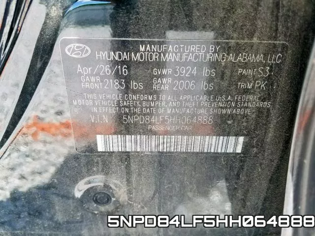 5NPD84LF5HH064888 фото 2