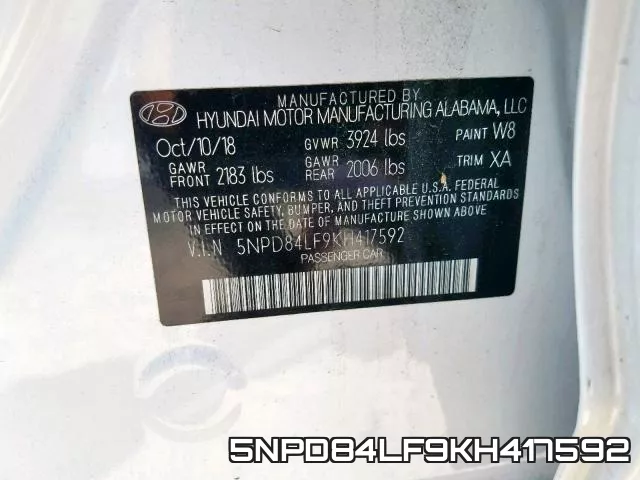 5NPD84LF9KH417592 фото 2