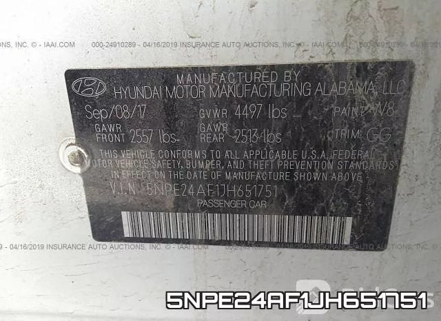 5NPE24AF1JH651751 фото 10