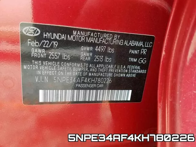 5NPE34AF4KH780226 фото 2