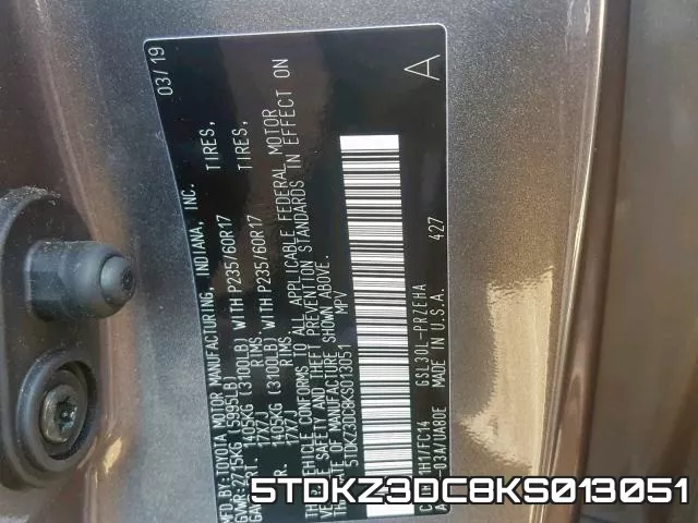 5TDKZ3DC8KS013051 фото 2