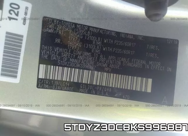 5TDYZ3DC8KS996887 фото 10