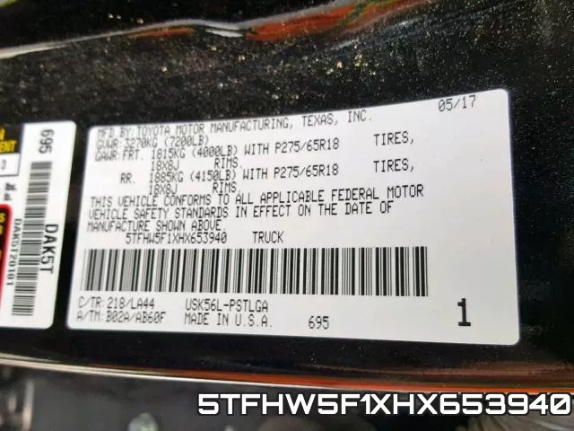 5TFHW5F1XHX653940 фото 2