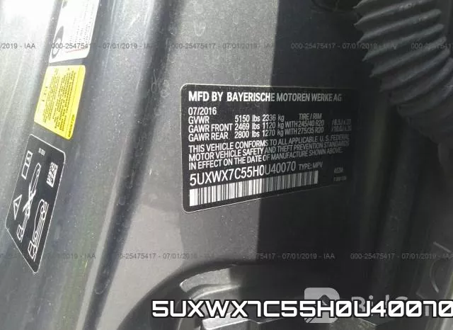 5UXWX7C55H0U40070 фото 10