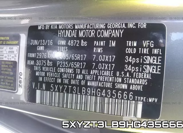 5XYZT3LB9HG435666 фото 10