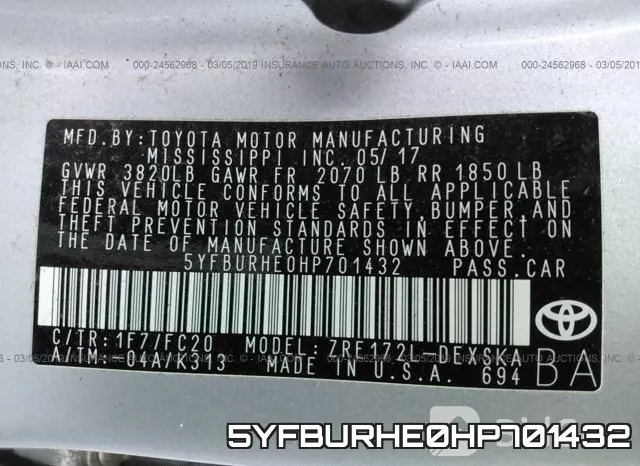 5YFBURHE0HP701432 фото 10
