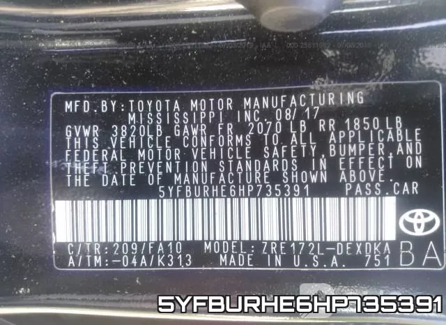 5YFBURHE6HP735391 фото 10