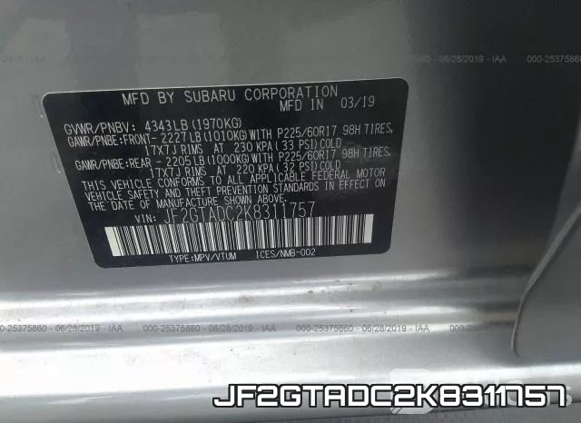 JF2GTADC2K8311757 фото 10