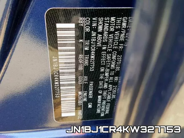 JN1BJ1CR4KW327753 фото 2