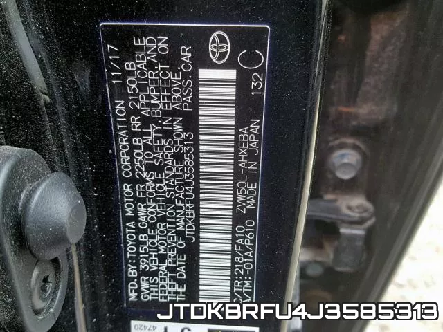 JTDKBRFU4J3585313 фото 2