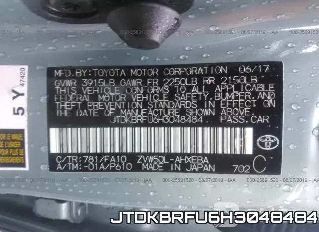 JTDKBRFU6H3048484 фото 10