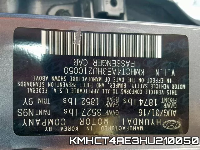 KMHCT4AE3HU210050 фото 2