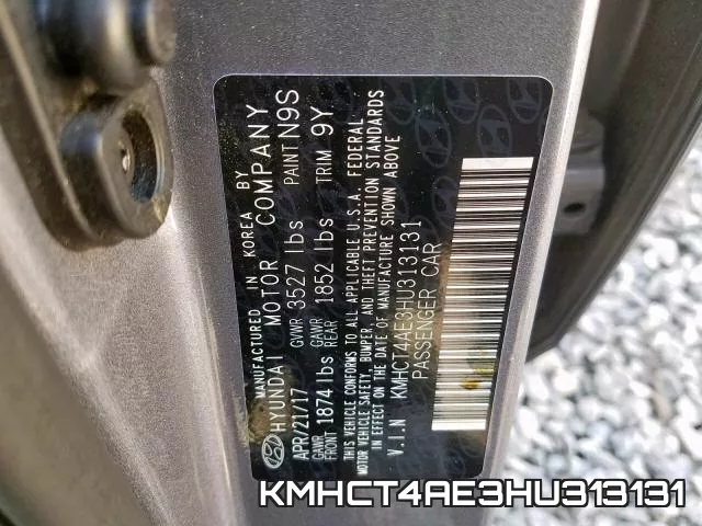 KMHCT4AE3HU313131 фото 2