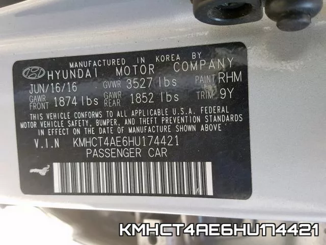 KMHCT4AE6HU174421 фото 2