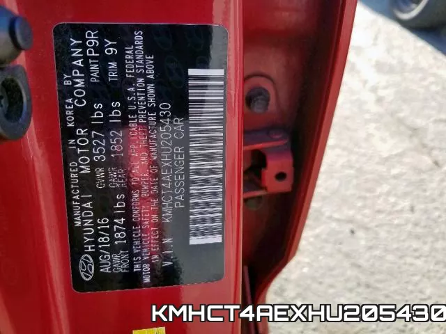 KMHCT4AEXHU205430 фото 2