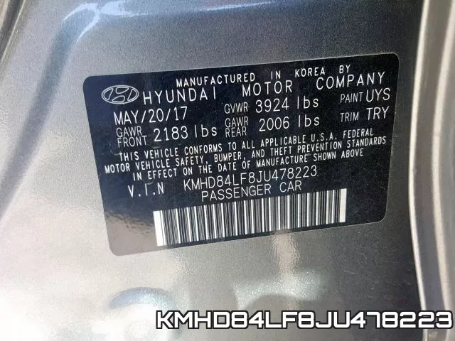 KMHD84LF8JU478223 фото 2