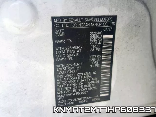 KNMAT2MT7HP608337 фото 2