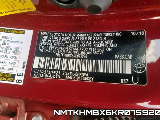 NMTKHMBX6KR075920 фото 2