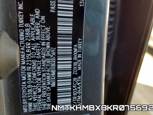 NMTKHMBX8KR075692 фото 2
