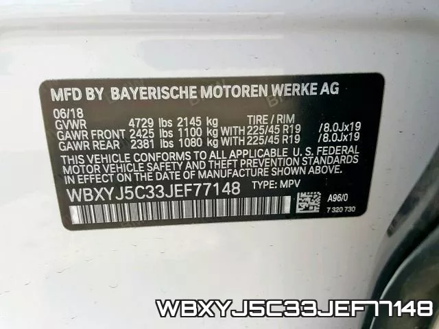 WBXYJ5C33JEF77148 фото 2