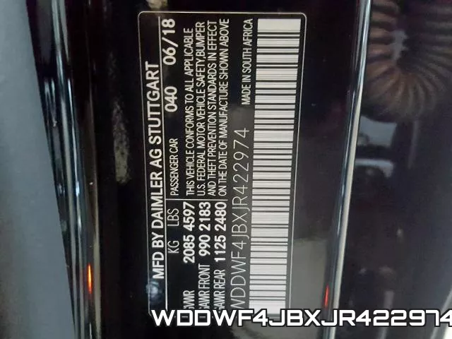 WDDWF4JBXJR422974 фото 2