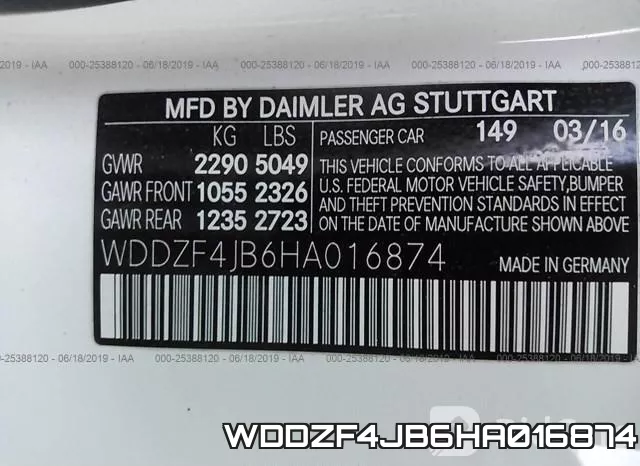 WDDZF4JB6HA016874 фото 10