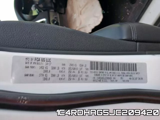 1C4RDHAG5JC209420 фото 2