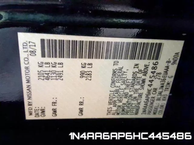 1N4AA6AP6HC445486 фото 2