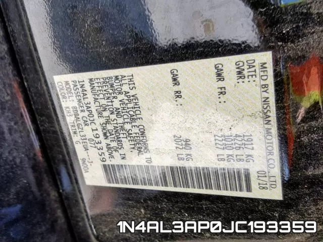 1N4AL3AP0JC193359 фото 2