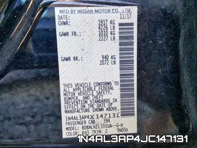 1N4AL3AP4JC147131 фото 2