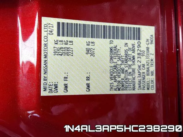 1N4AL3AP5HC238290 фото 2