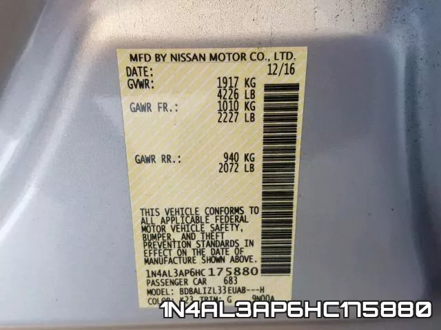 1N4AL3AP6HC175880 фото 2