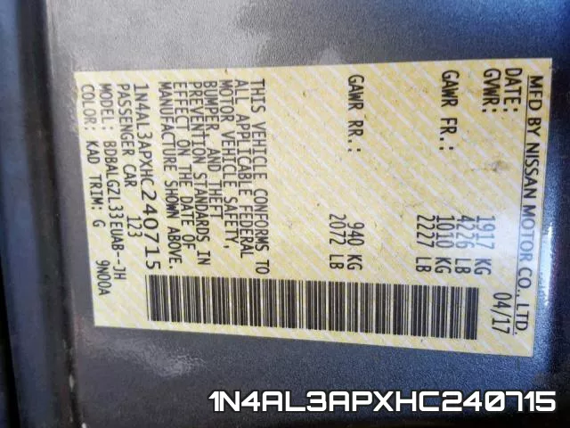 1N4AL3APXHC240715 фото 2