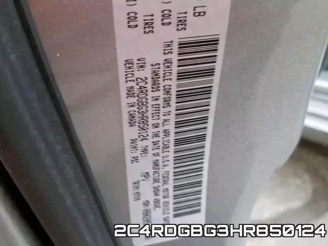 2C4RDGBG3HR850124 фото 2