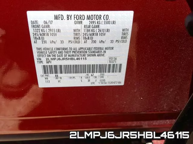 2LMPJ6JR5HBL46115 фото 2