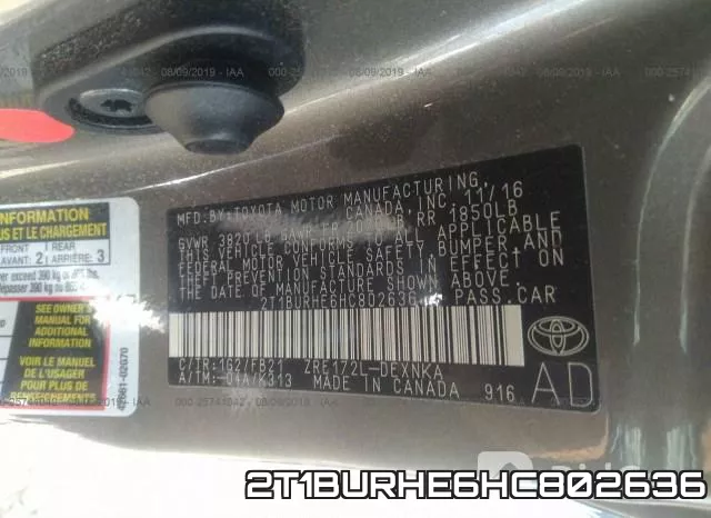 2T1BURHE6HC802636 фото 10