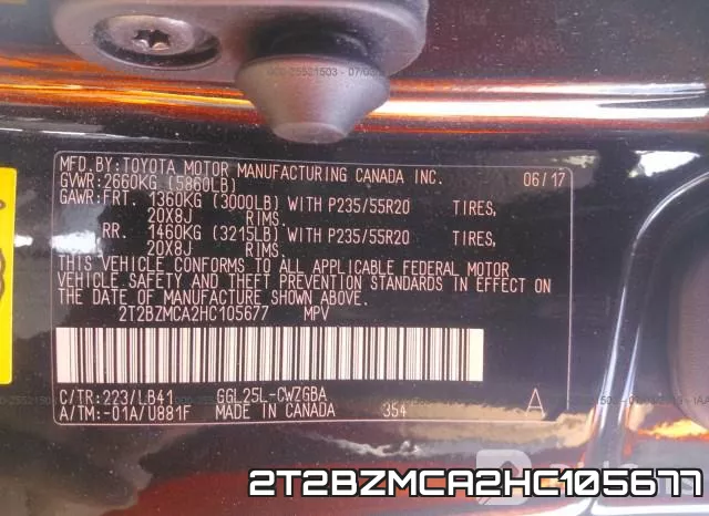 2T2BZMCA2HC105677 фото 10