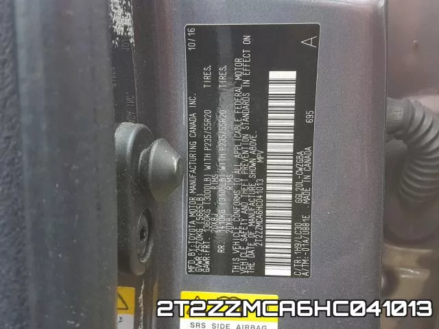 2T2ZZMCA6HC041013 фото 2