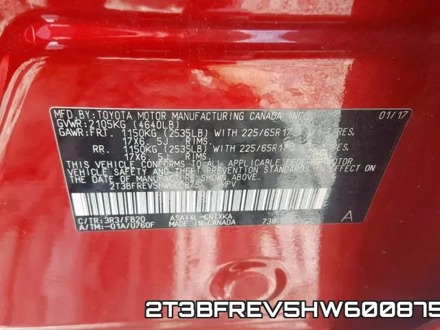 2T3BFREV5HW600875 фото 2