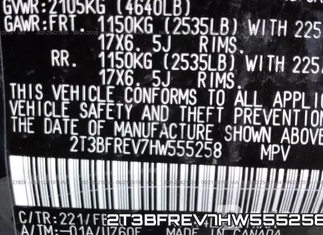 2T3BFREV7HW555258 фото 10