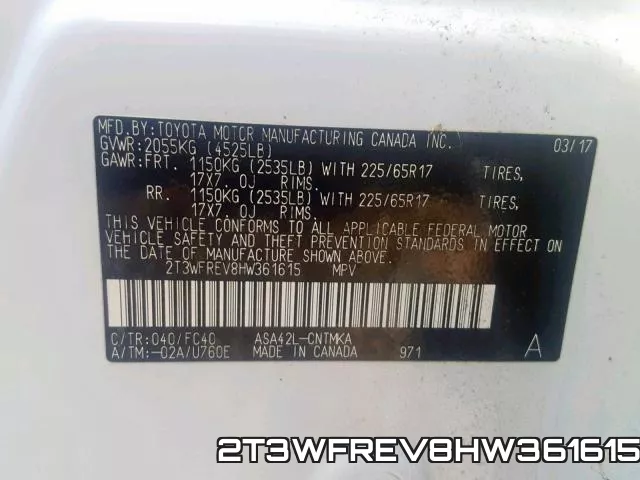 2T3WFREV8HW361615 фото 2