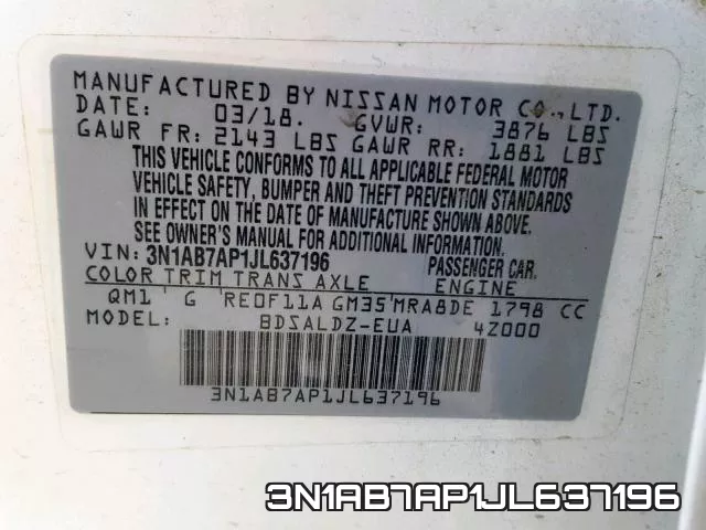 3N1AB7AP1JL637196 фото 2