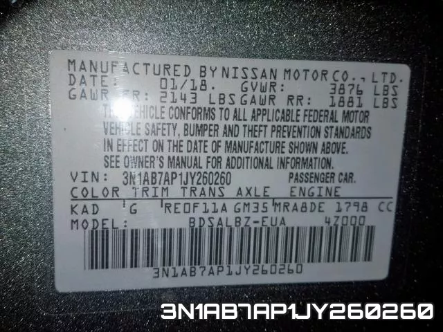 3N1AB7AP1JY260260 фото 2