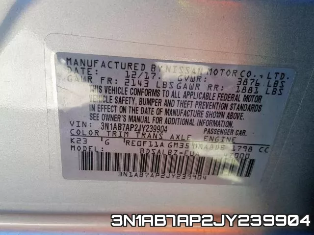 3N1AB7AP2JY239904 фото 2